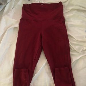 Long red leggings